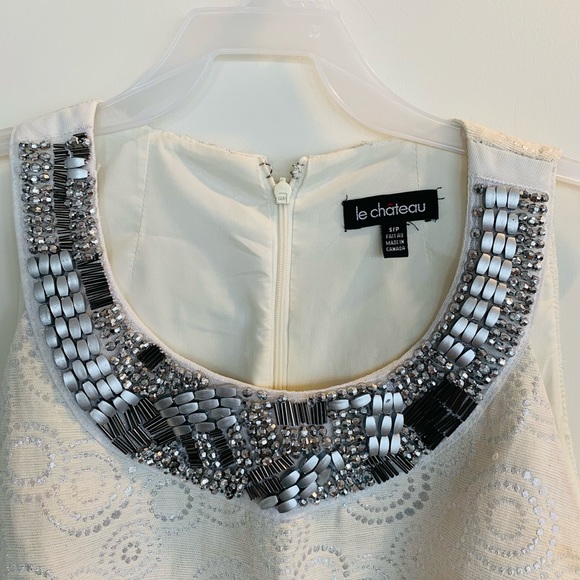 Le chateau white and silver mini dress - Picture 2 of 2